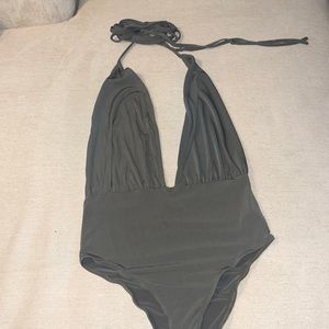 Misguided olive green size 4 bodysuit